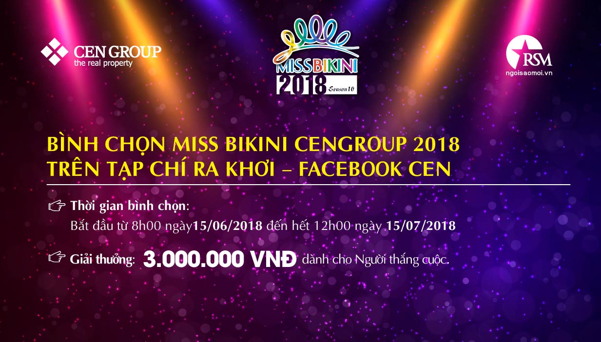 Bình chọn Miss Bikini CEN GROUP 2018 trên Tạp Chí Ra Khơi - Fanpage CEN GROUP