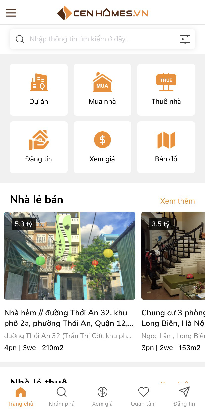 CenLand vẫn giao dịch đều thông qua app CenHomes.vn