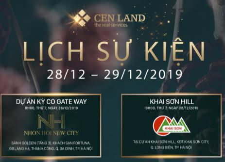 Lịch sự kiện từ 28/12/2019 đến 29/12/2019 tại Cen Land