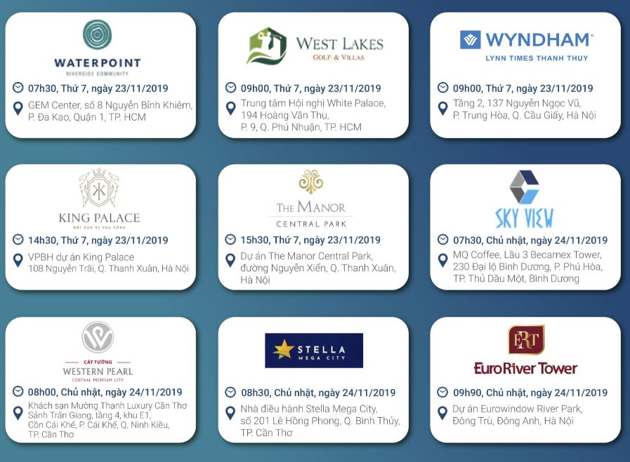 Lịch sự kiện tuần 4 tháng 11 năm 2019 tại Cen Land