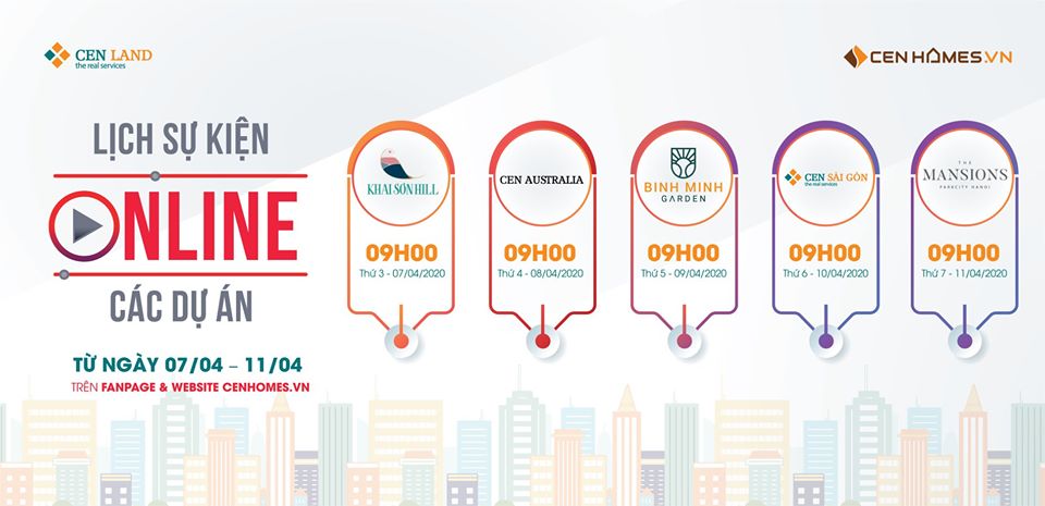 Lịch sự kiện tuần 2 tháng 4 năm 2020 tại Cen Land