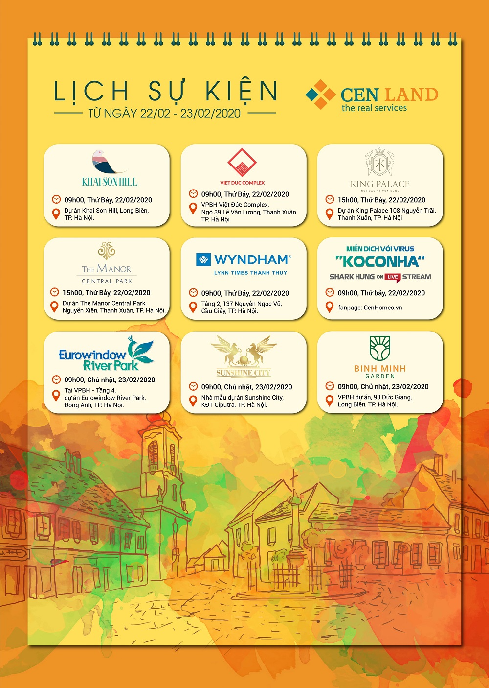 Lịch sự kiện tuần 3 tháng 2 năm 2019 tại Cen Land