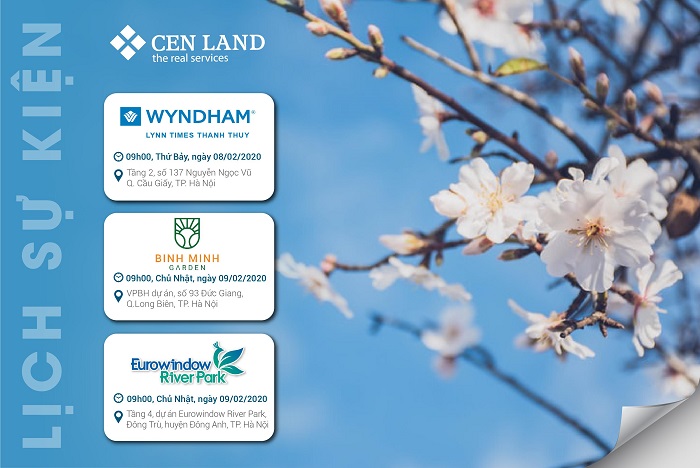 Lịch sự kiện tuần 1 tháng 2 năm 2020 tại Cen Land