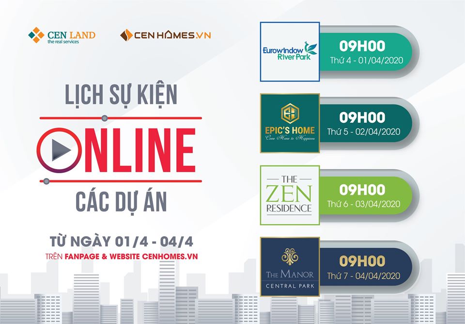 Lịch sự kiện tuần 1 tháng 4 năm 2020 tại Cen Land