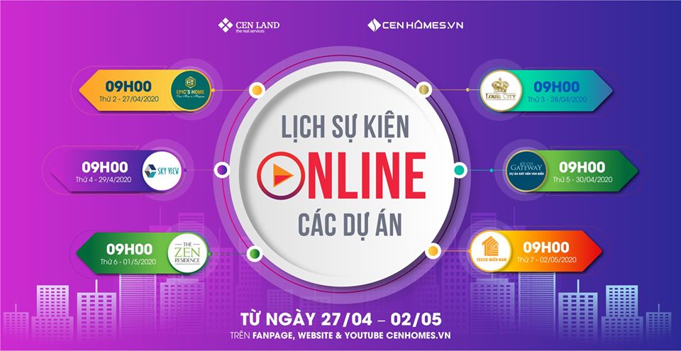 Lịch sự kiện tuần 5 tháng 4 năm 2020 tại Cen Land